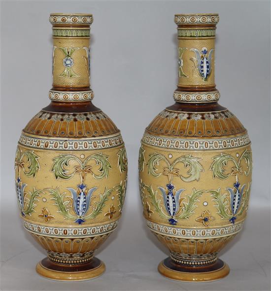 A pair of Mettlach vases H.28.5cm